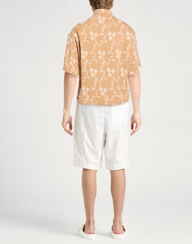 Man Shirt Camel Size S Viscose, Nylon