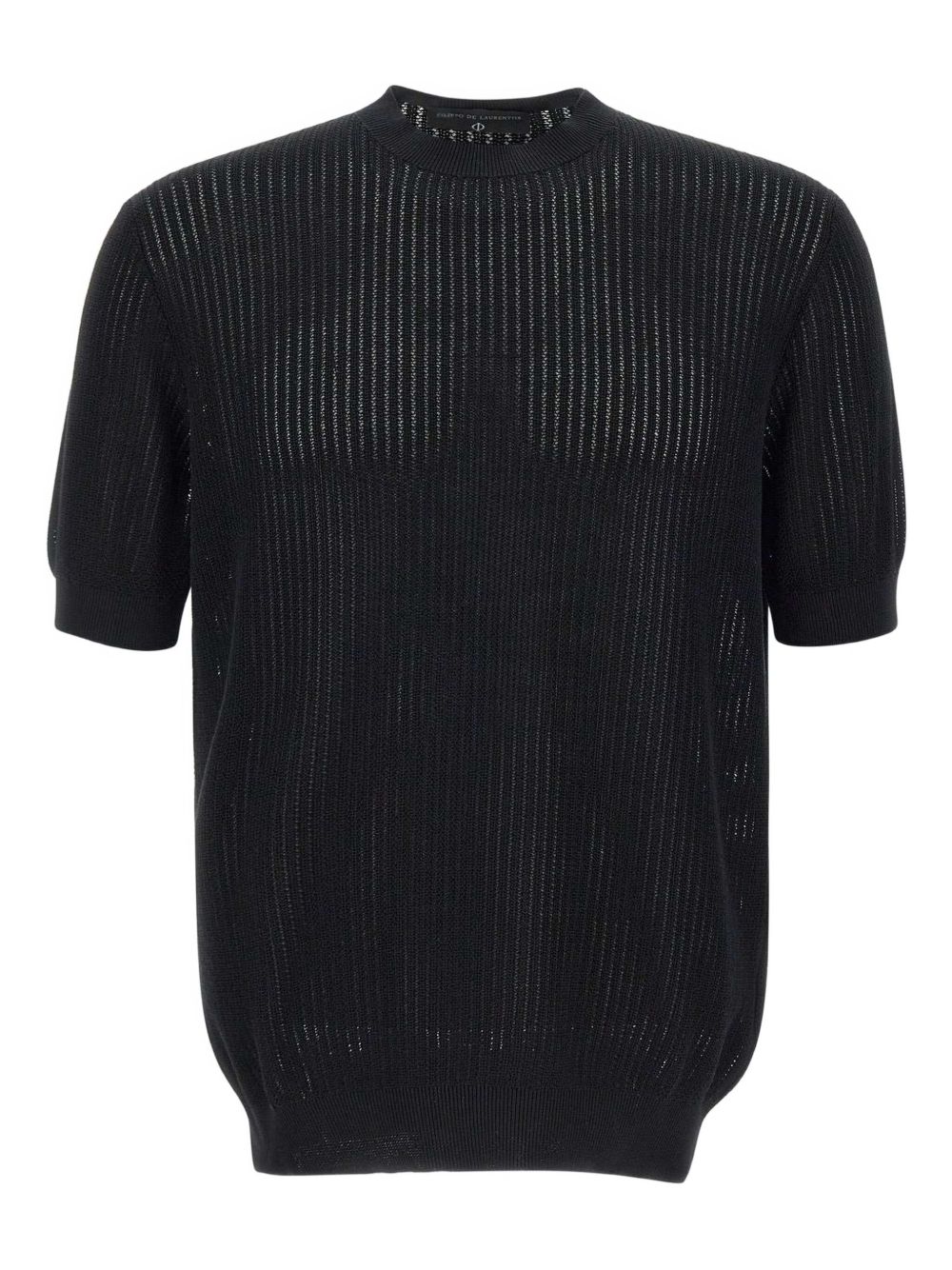 Ribbed short-sleeve T-shirt - Black