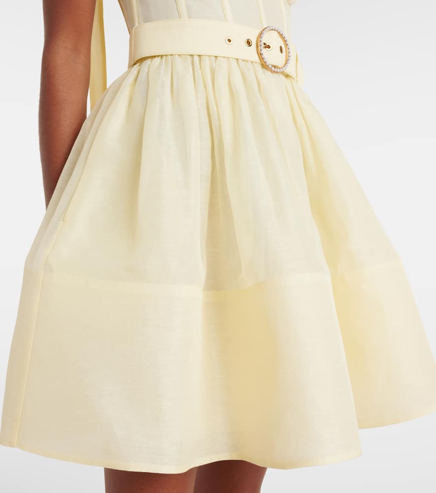 Dawning linen and silk minidress