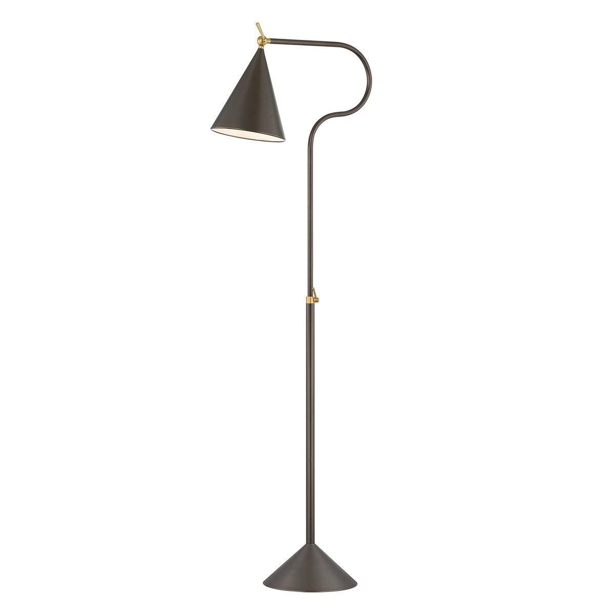 Aged Brass True Bronze Floor Lamp from the Harriet Collection