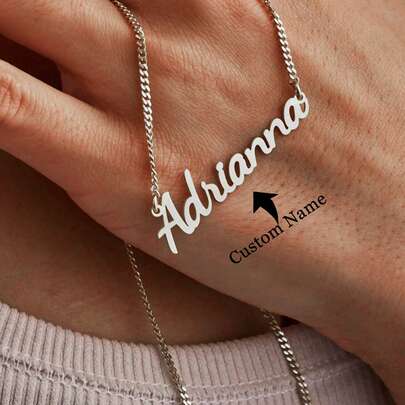 Customized Gold Name Necklace Nameplate Necklace Custom Name Necklace Personalized Jewelry For Women Personalized Gifts For Her