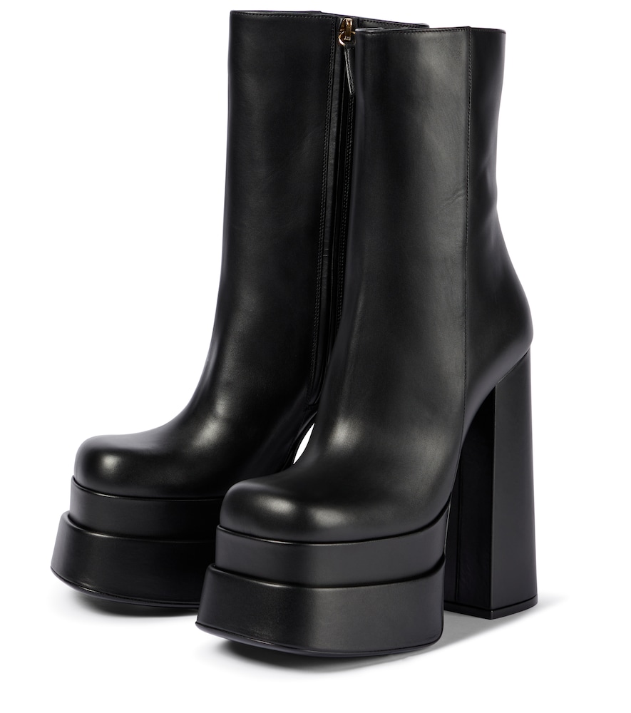 Versace Intrico leather platform ankle boots