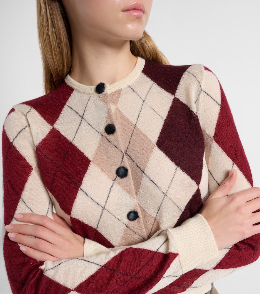 Charli argyle cashmere and mohair cardigan
