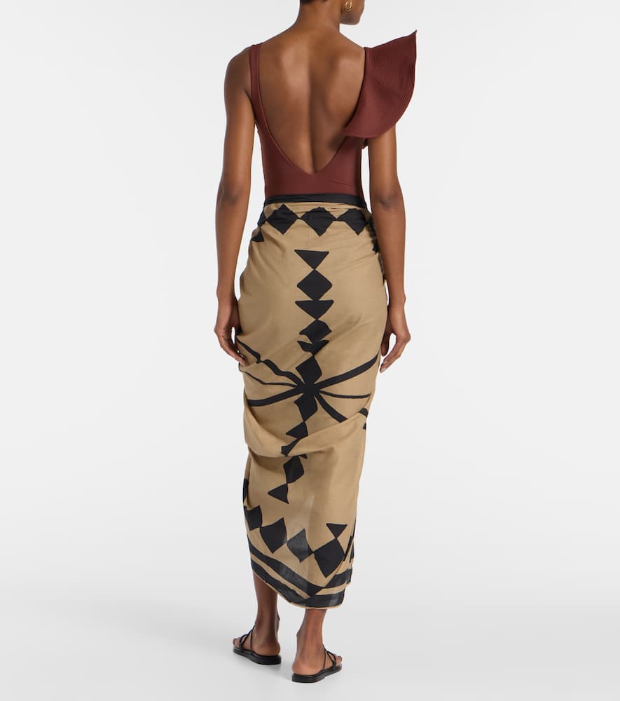 Cotton printed beach cover-up