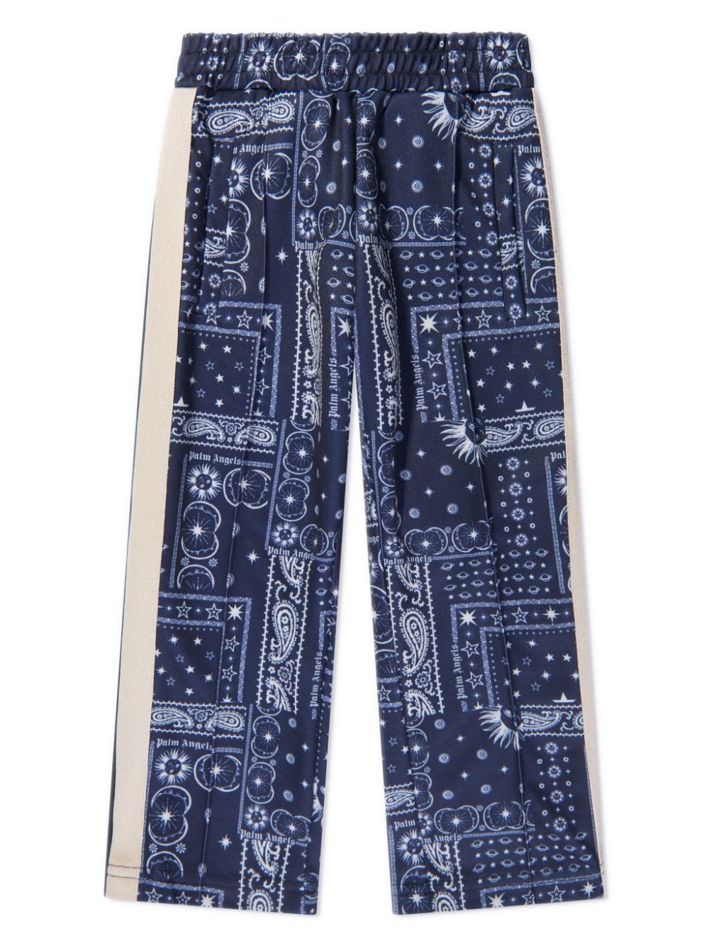 Bandana-print straight-leg trousers - Blue