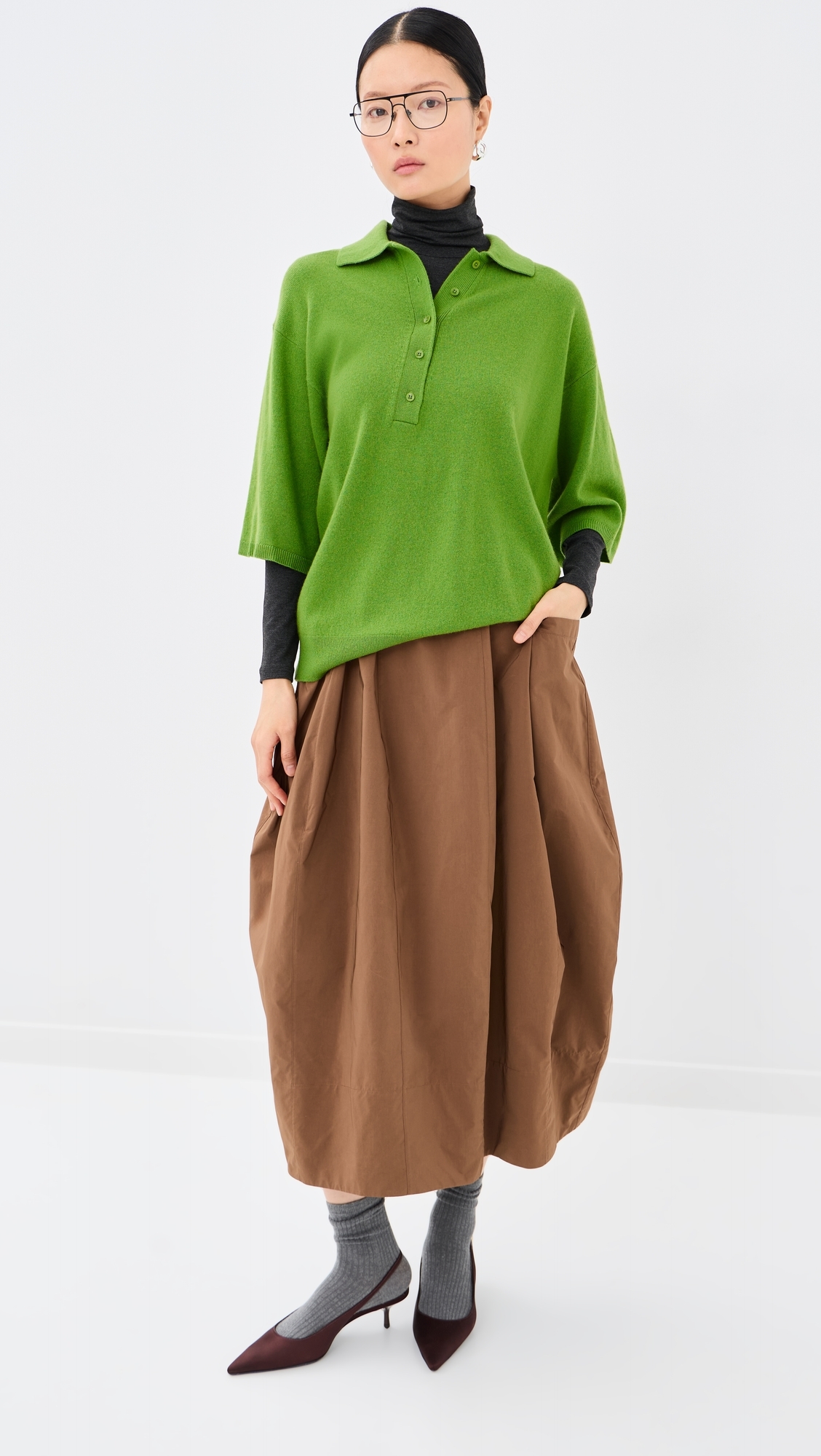 Oversized Easy Tee Polo Avocado