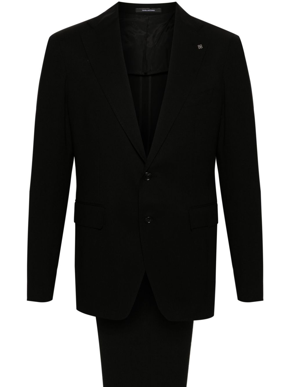 Single-breasted crepe suit - Black