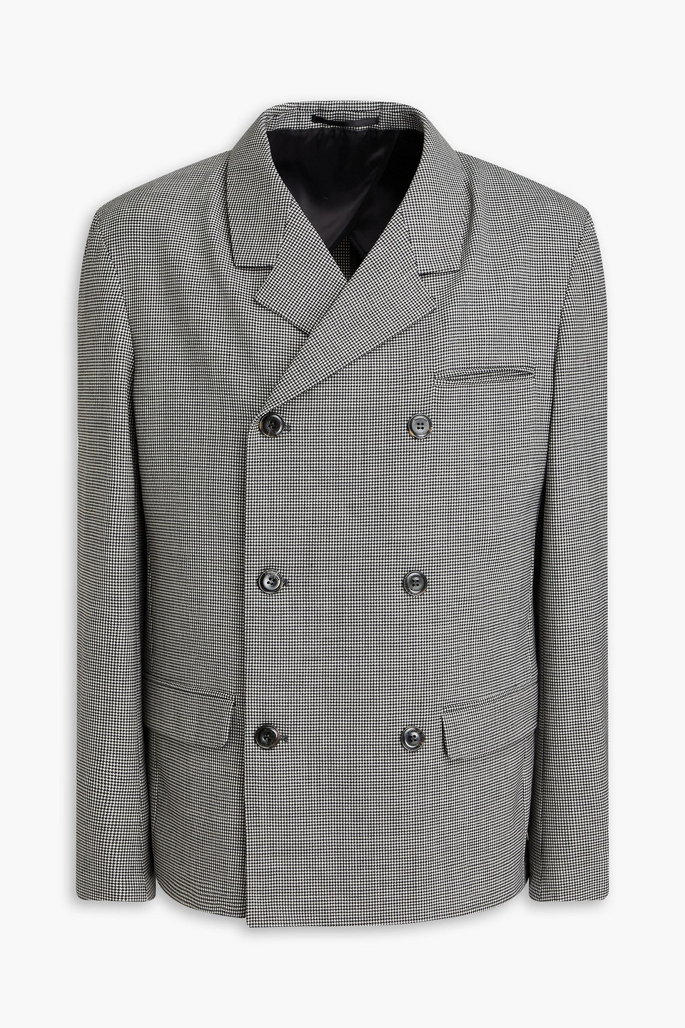 Miles double-breasted houndstooth jacquard blazer