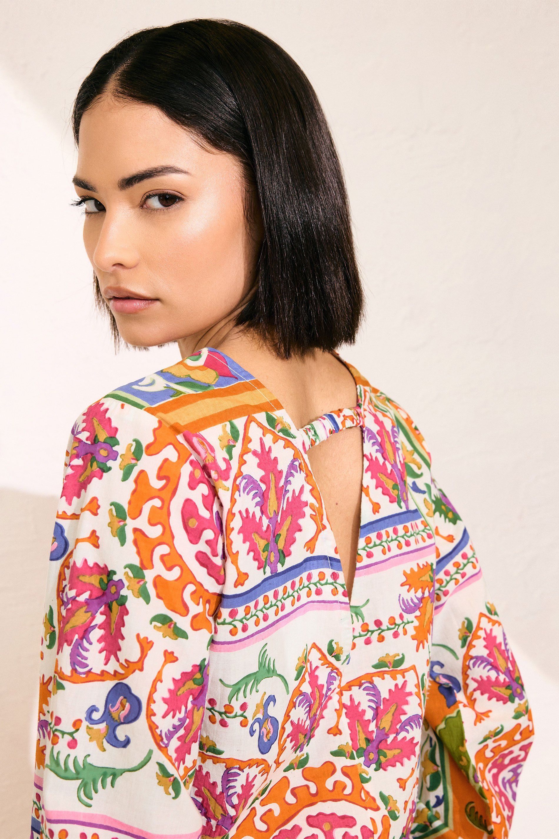 Petite Abstract Tile Print Top