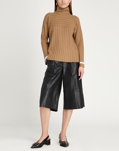 Woman Turtleneck Camel Size 6 Merino Wool
