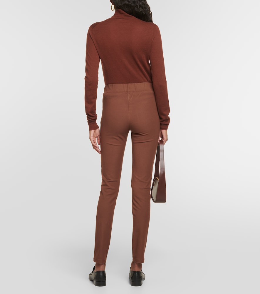 Mid-rise gabardine leggings