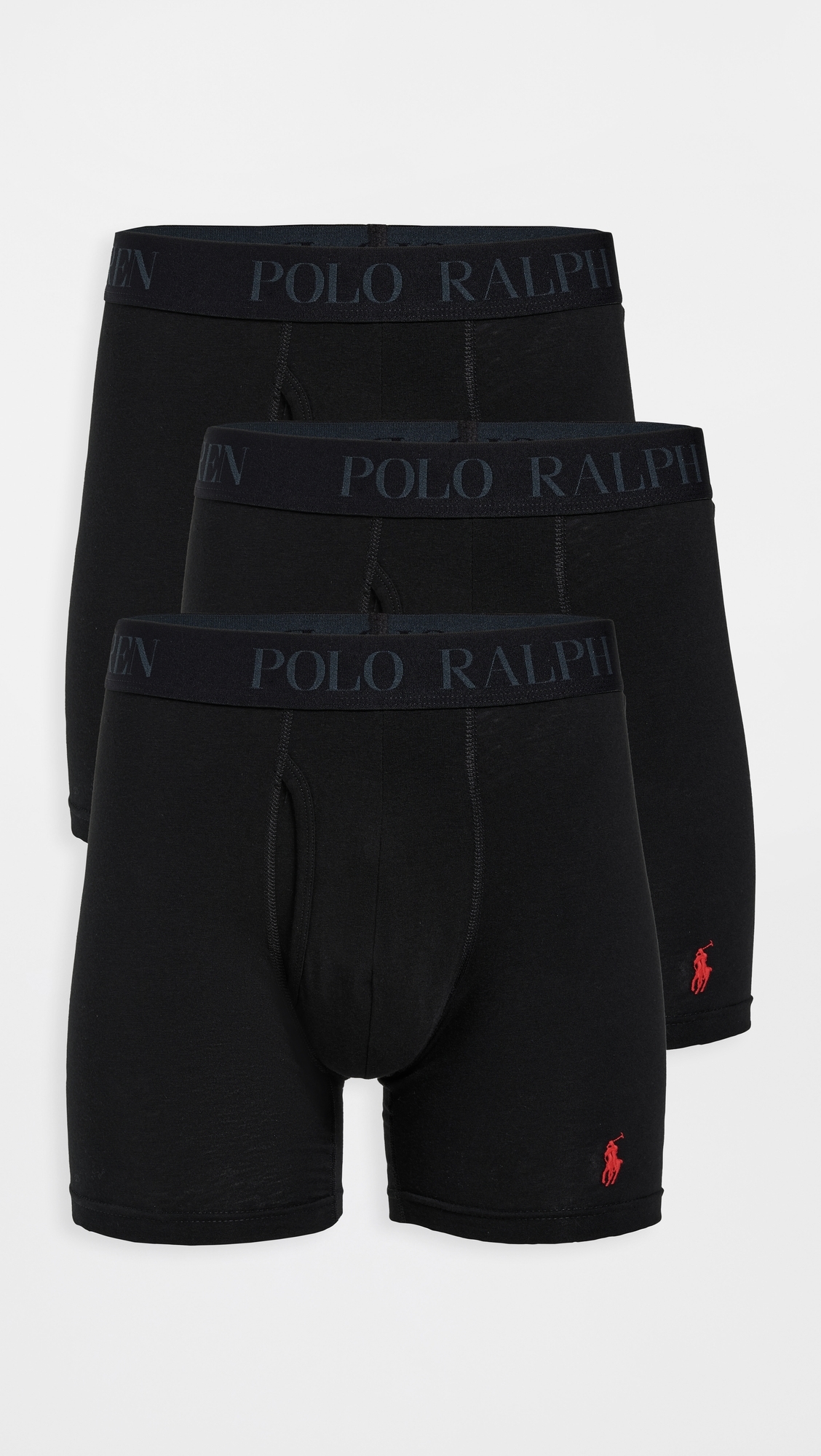 4D Flex Cotton Modal Boxer Briefs 3 Pack Polo Black