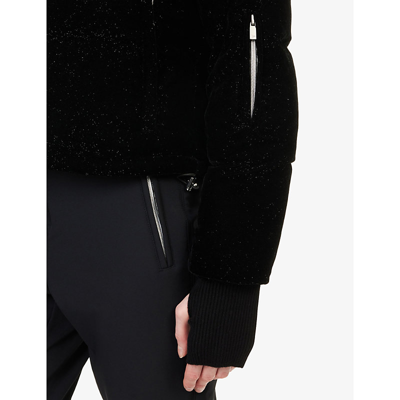 Womens Black Lumière Velvet Ski Jacket