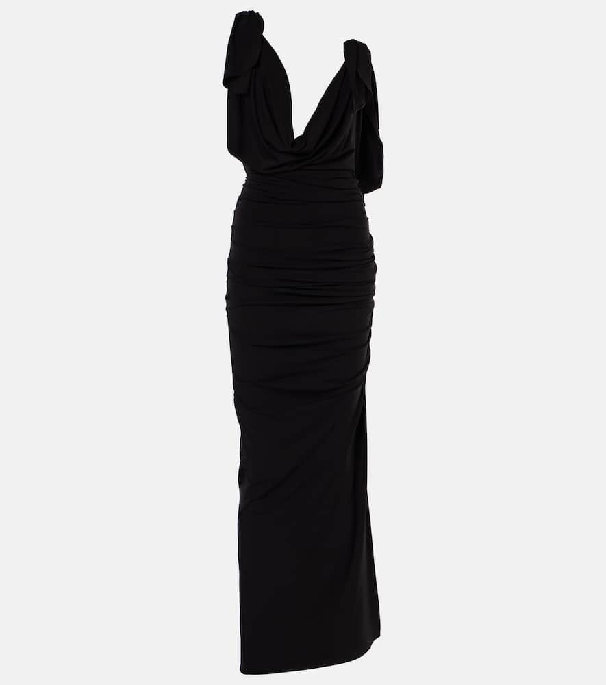 Ruched jersey maxi dress