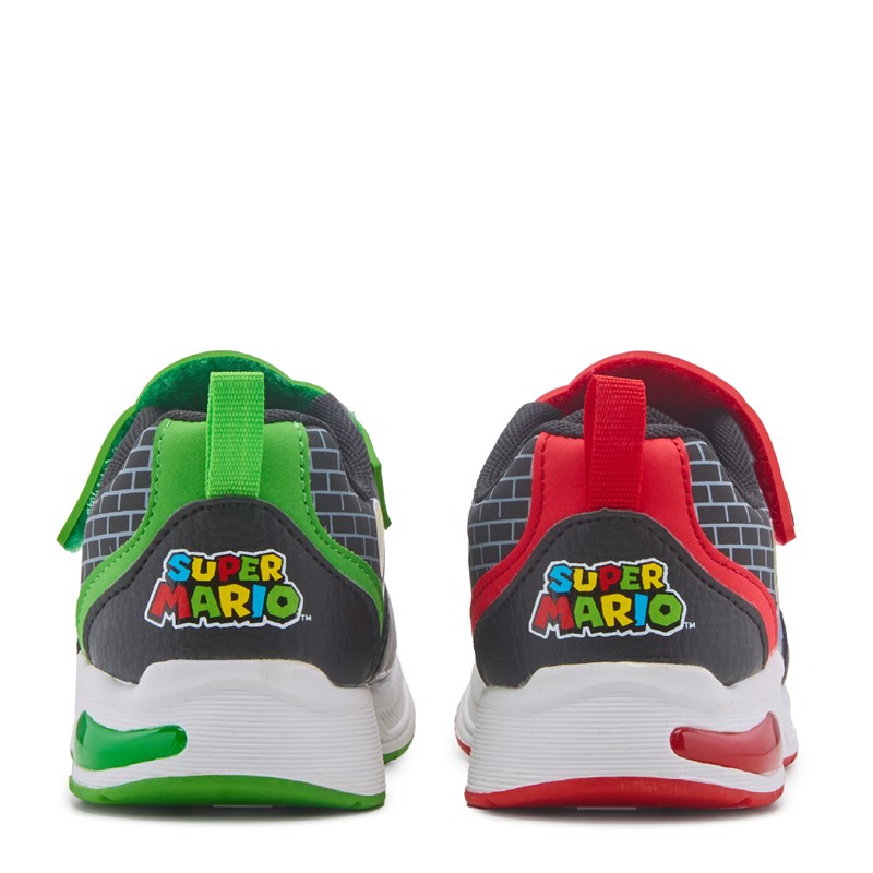 Kids' Mario Light Up Sneaker Toddler/Little Kid Shoes (Black/Red/Green)
