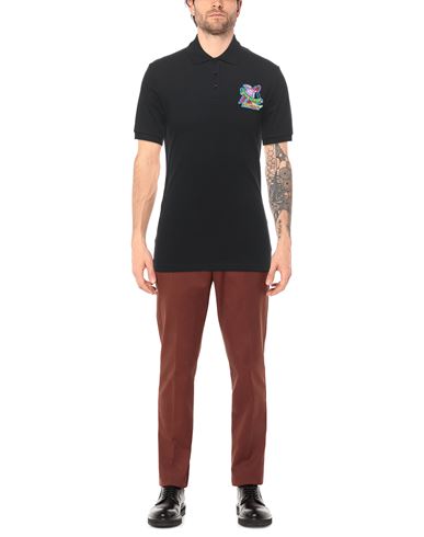 Man Polo shirt Black Size 36 Cotton, Elastane