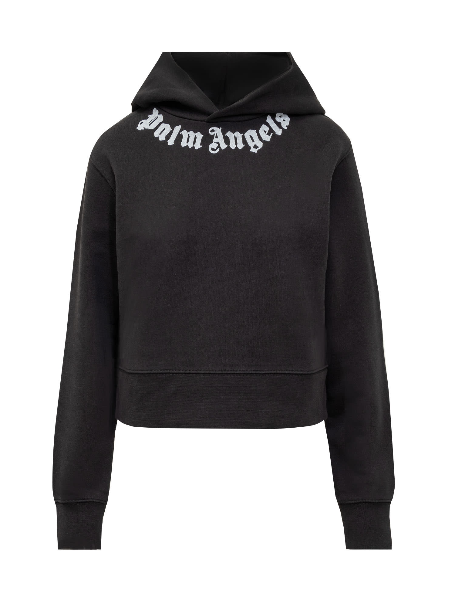 Logo-print cotton hoodie - Black