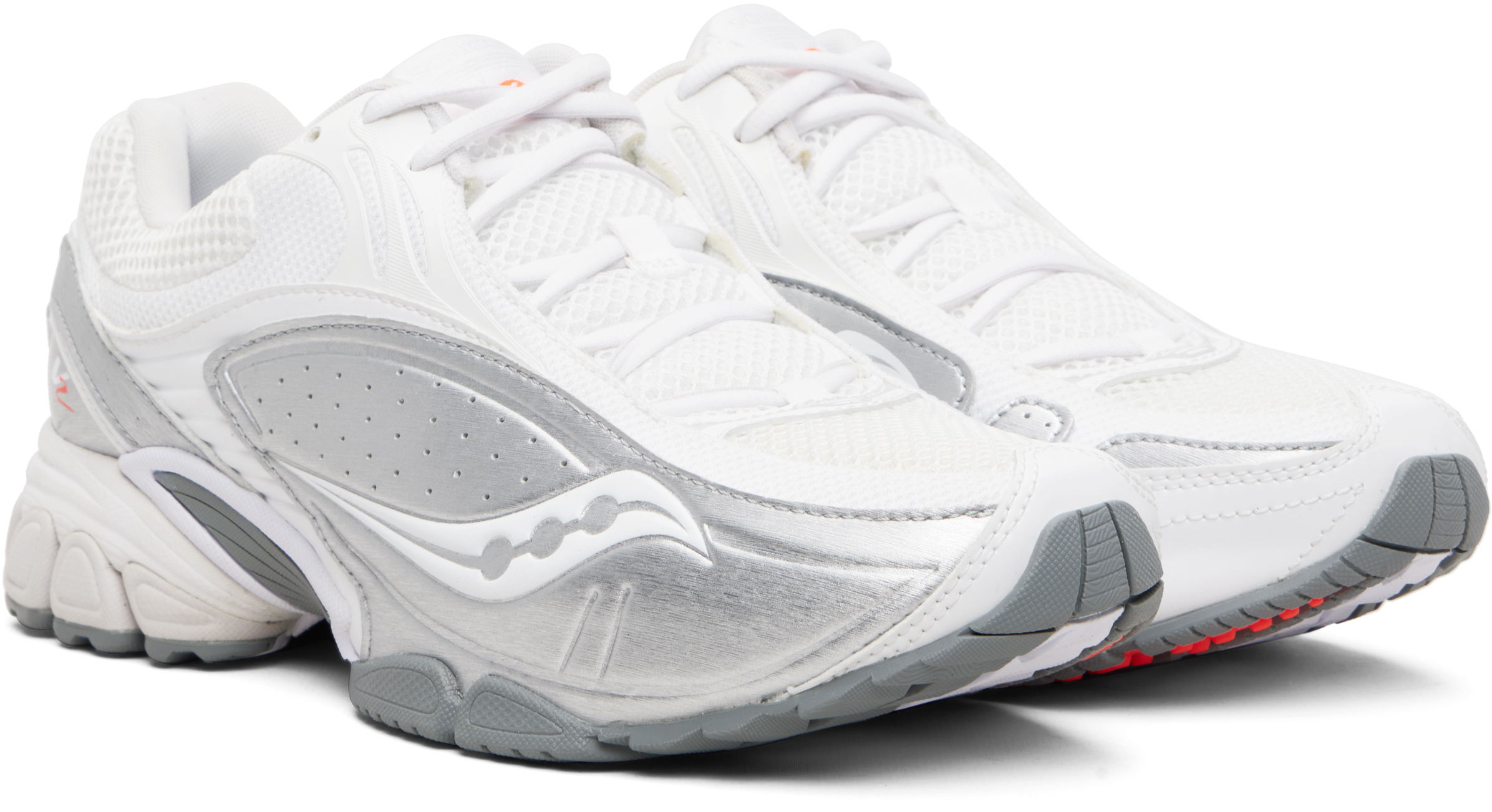 White & Silver ProGrid V2 Sneakers