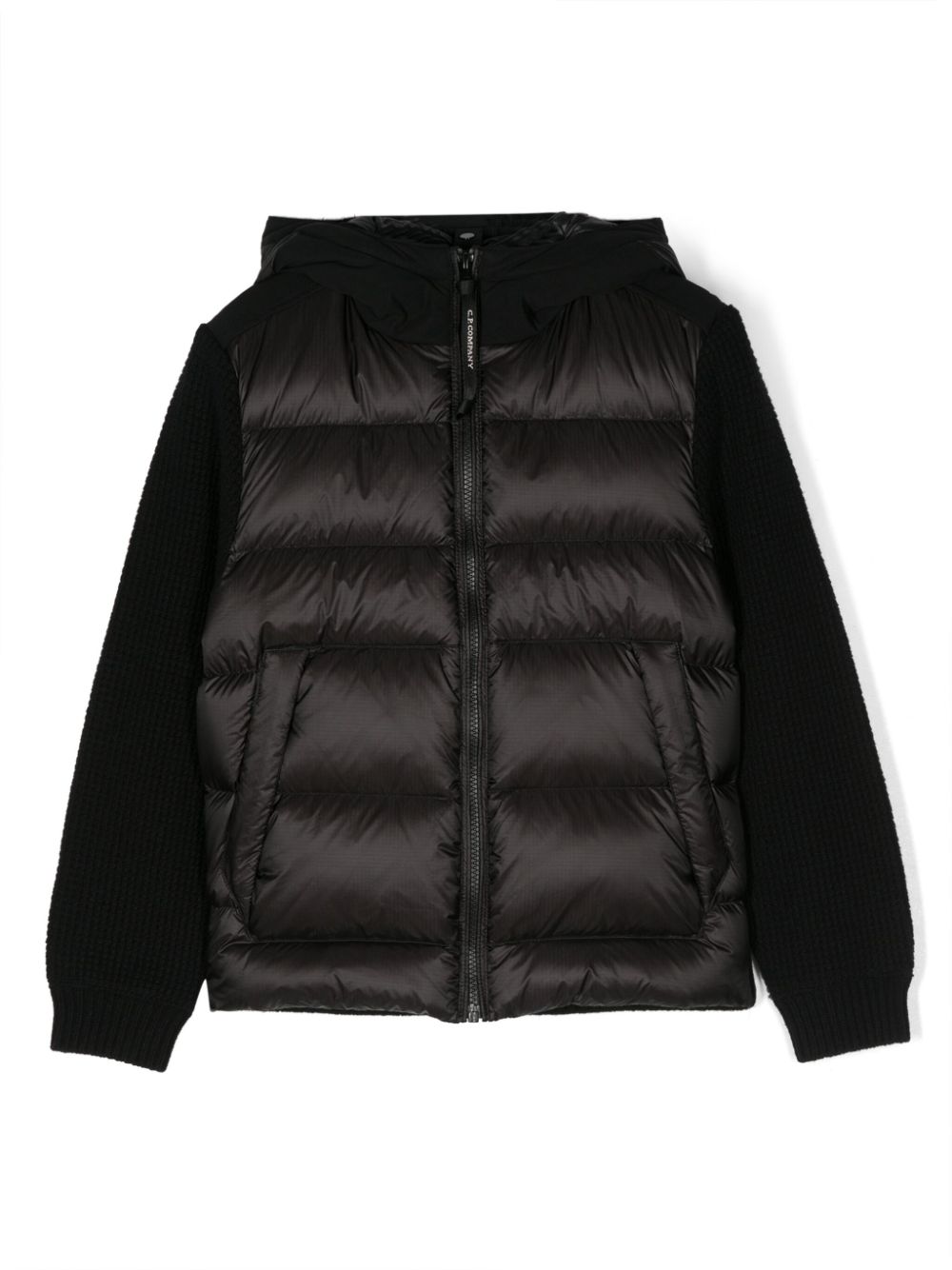 Panelled tonal padded jacket - Black