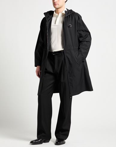 Man Overcoat & Trench Coat Black Size 40 Polyester, Elastomultiester, Leather