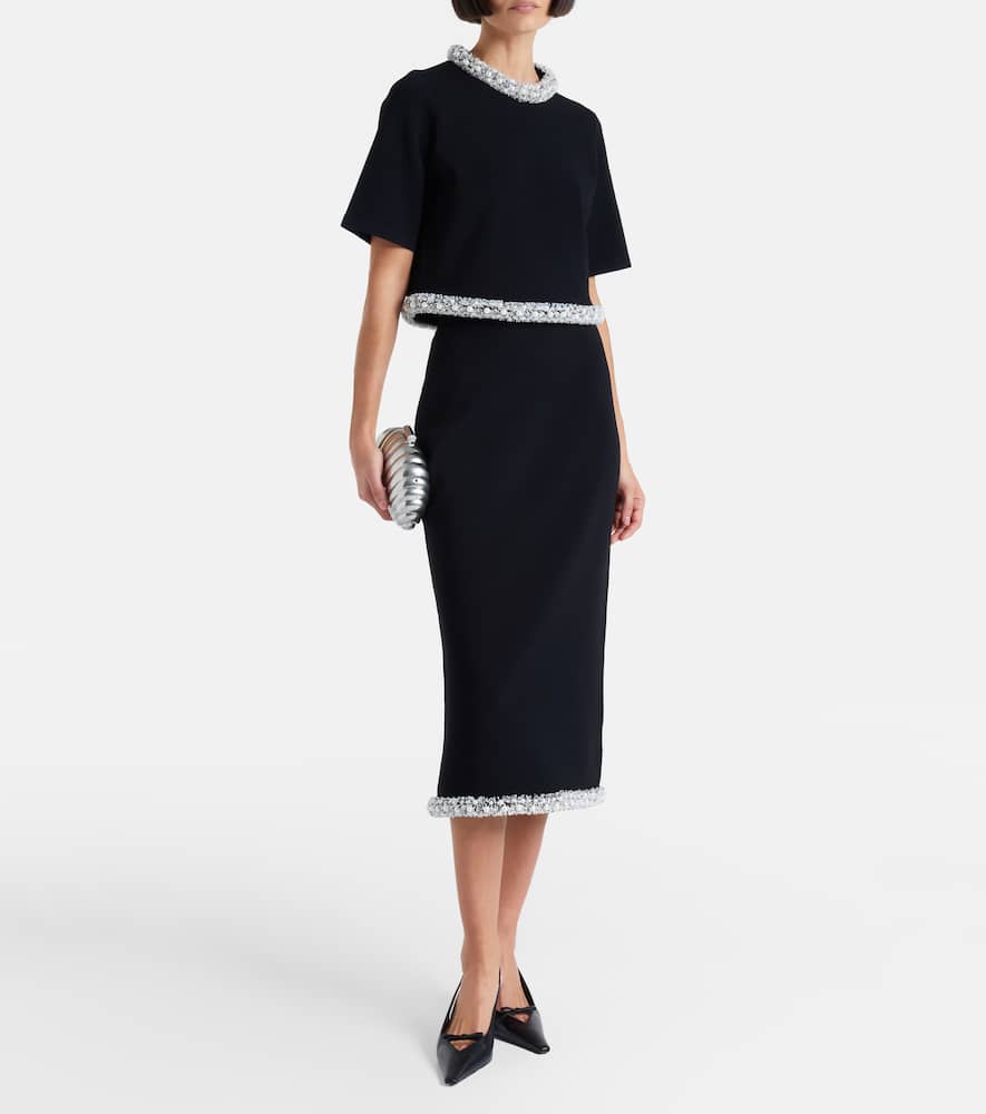 Idina embellished knitted pencil skirt