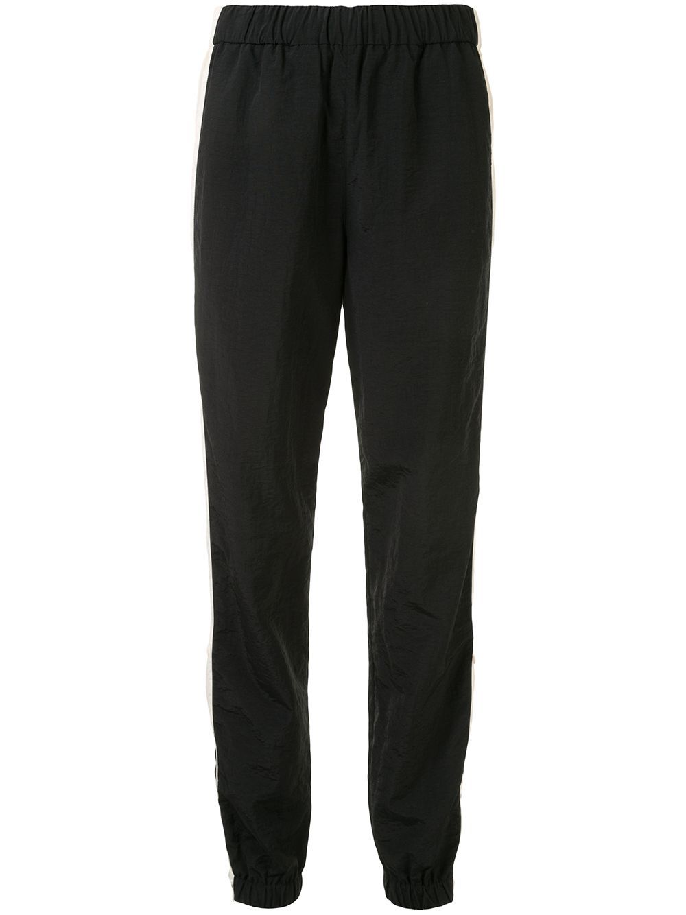 Side-zip stripe trackpants - Black