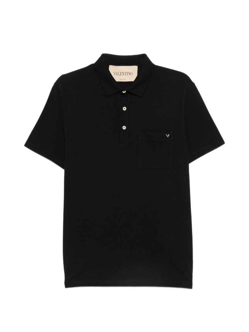 Black Solid Shirt Collar Polo