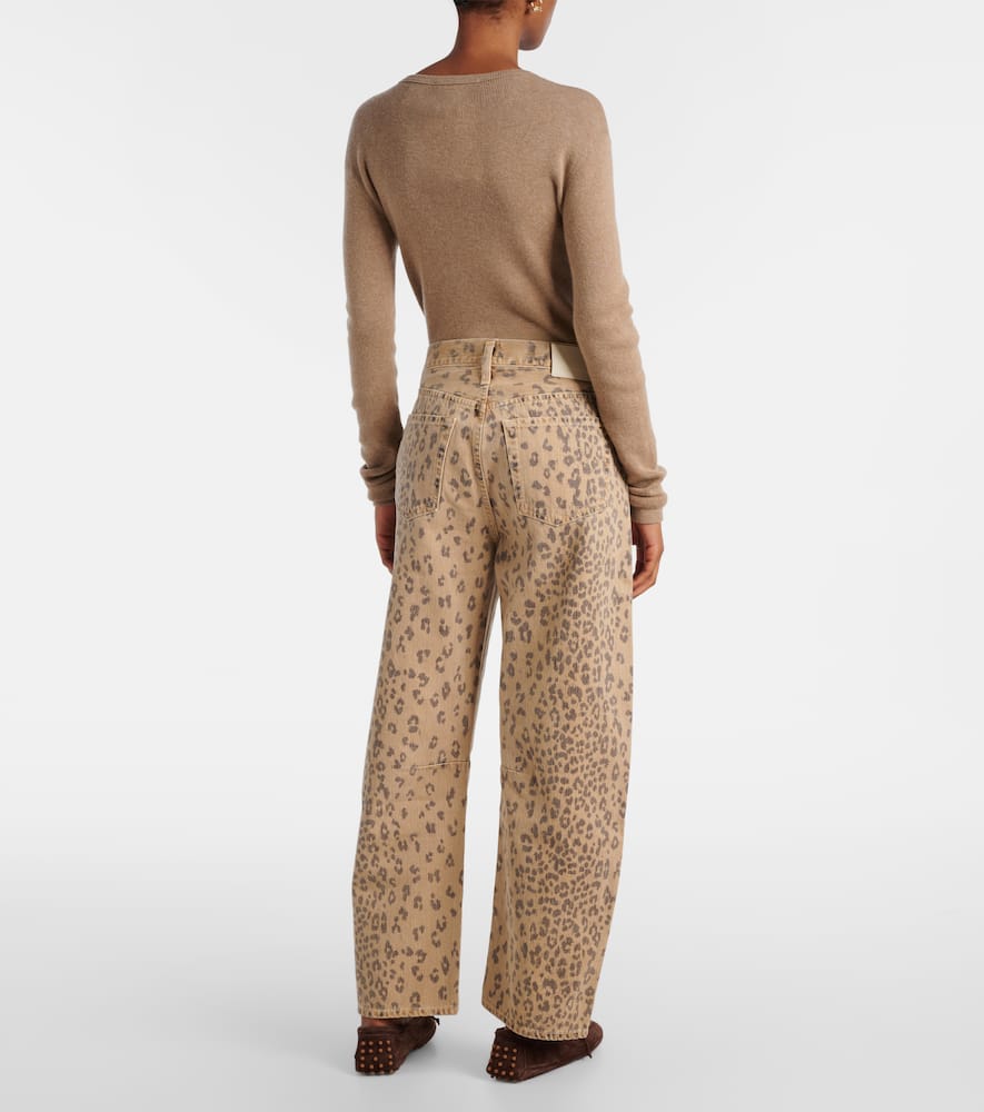 Miro leopard-print barrel-leg jeans