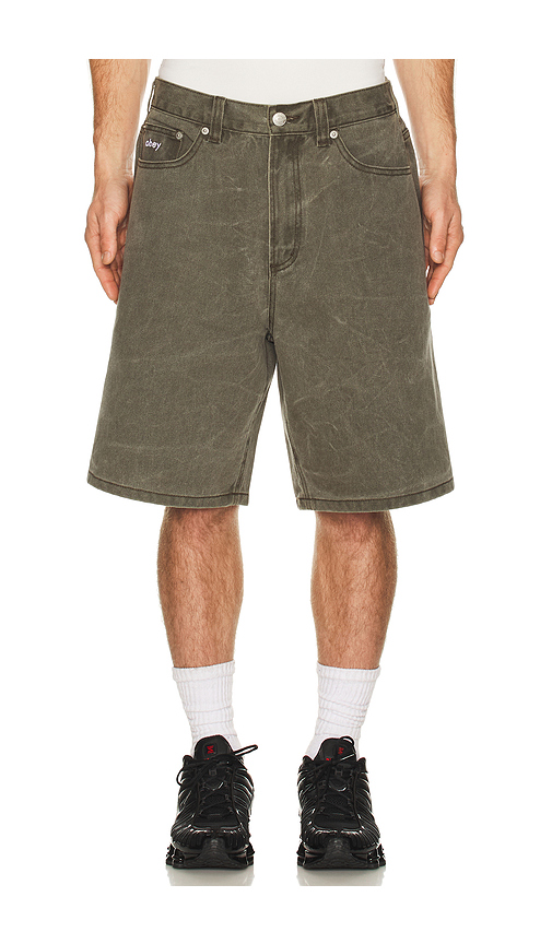 Obey Bigwig Baggy Denim Short in Black. 32. Also