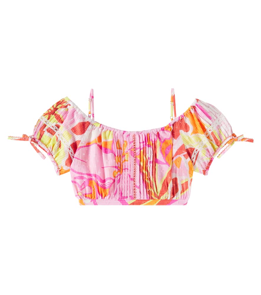 Poupette St Barth Kids Bonnie printed cotton top