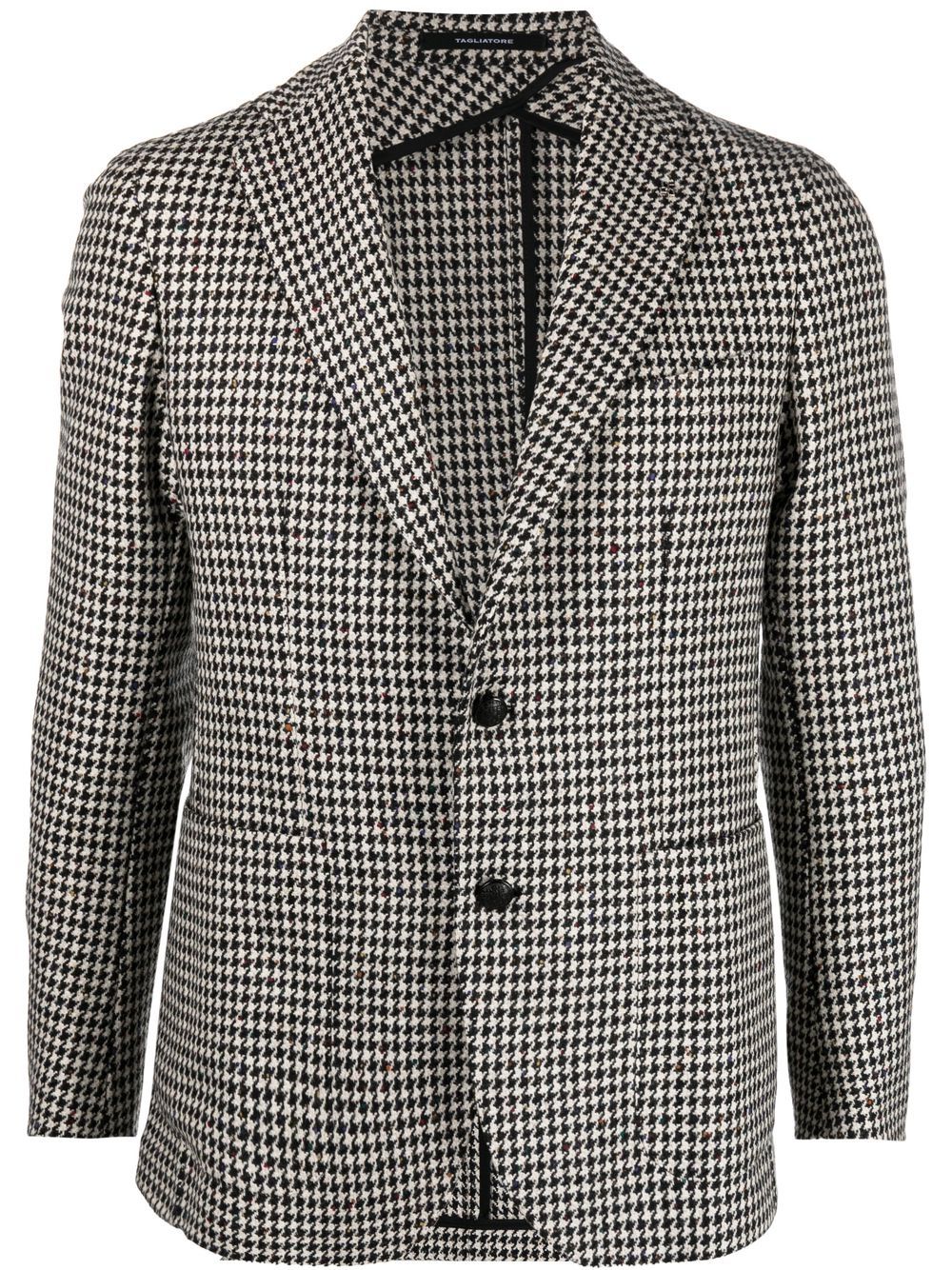 Tagliatore houndstooth-print single-breasted blazer - Black