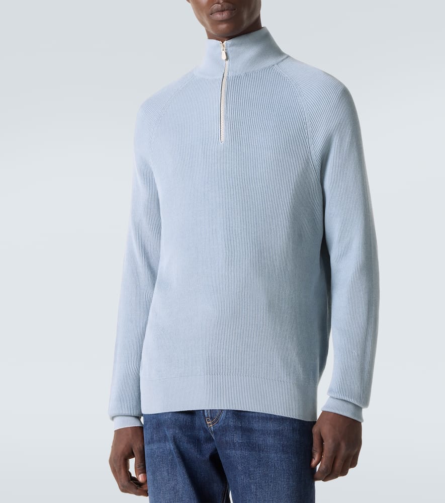 Ribbed-knit cotton sweater