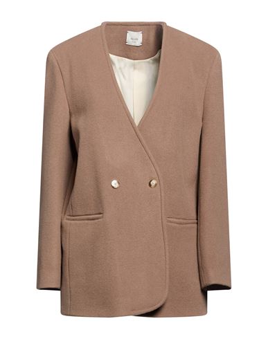 Chocolat Woman Coat Taupe Size 2 Virgin Wool