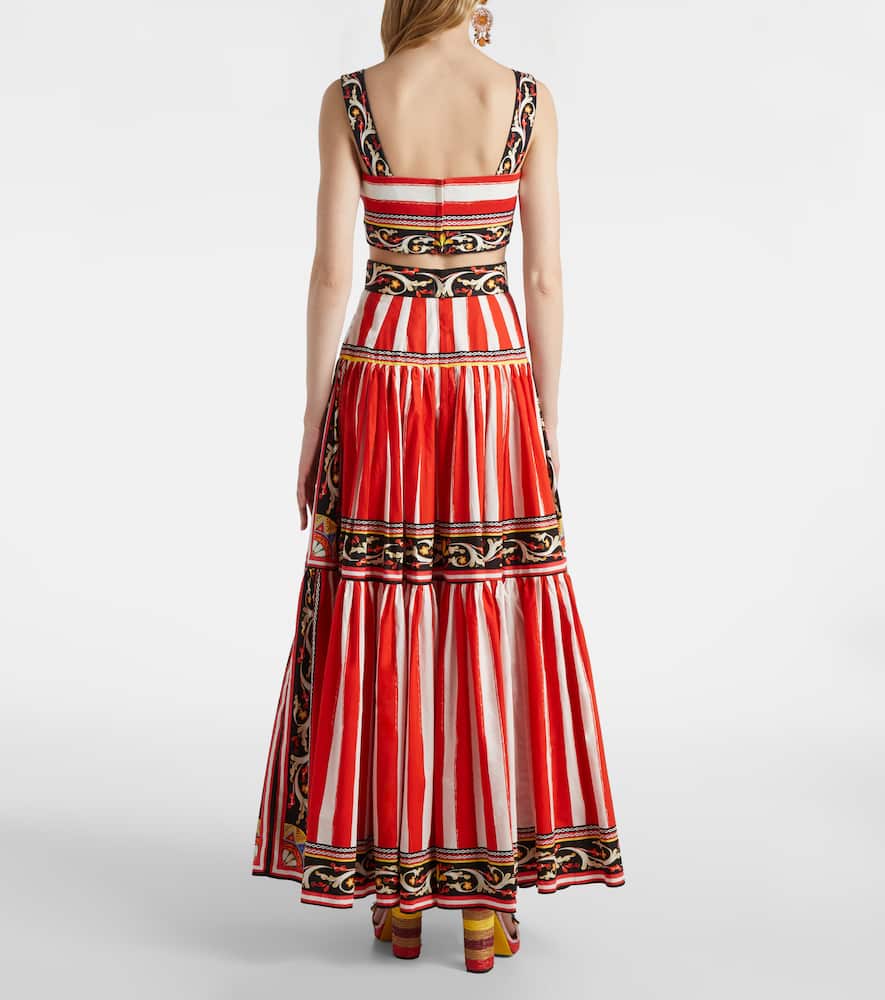 Taormina striped cotton maxi skirt