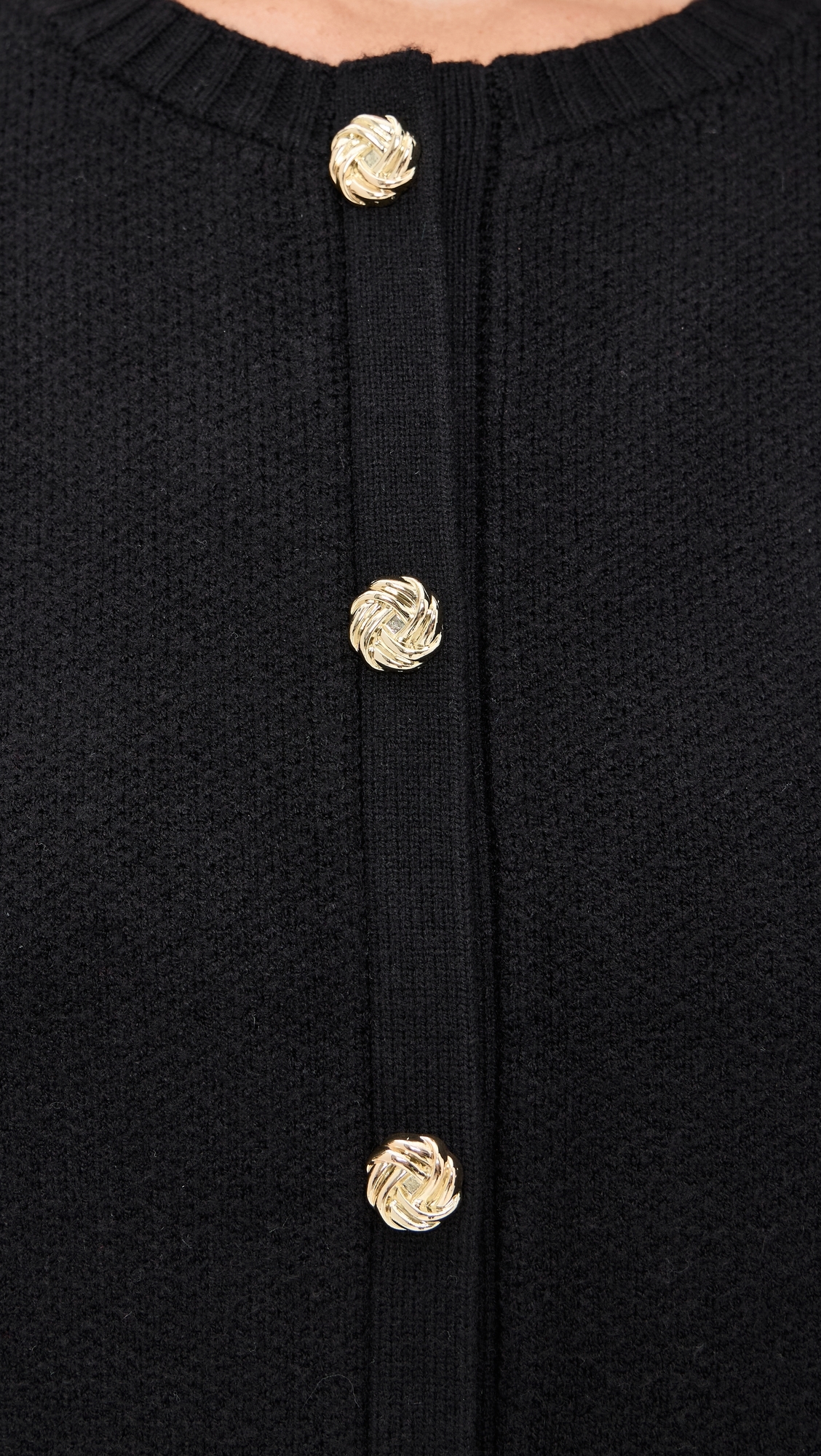Parker Gold Button Sweater Dress Black