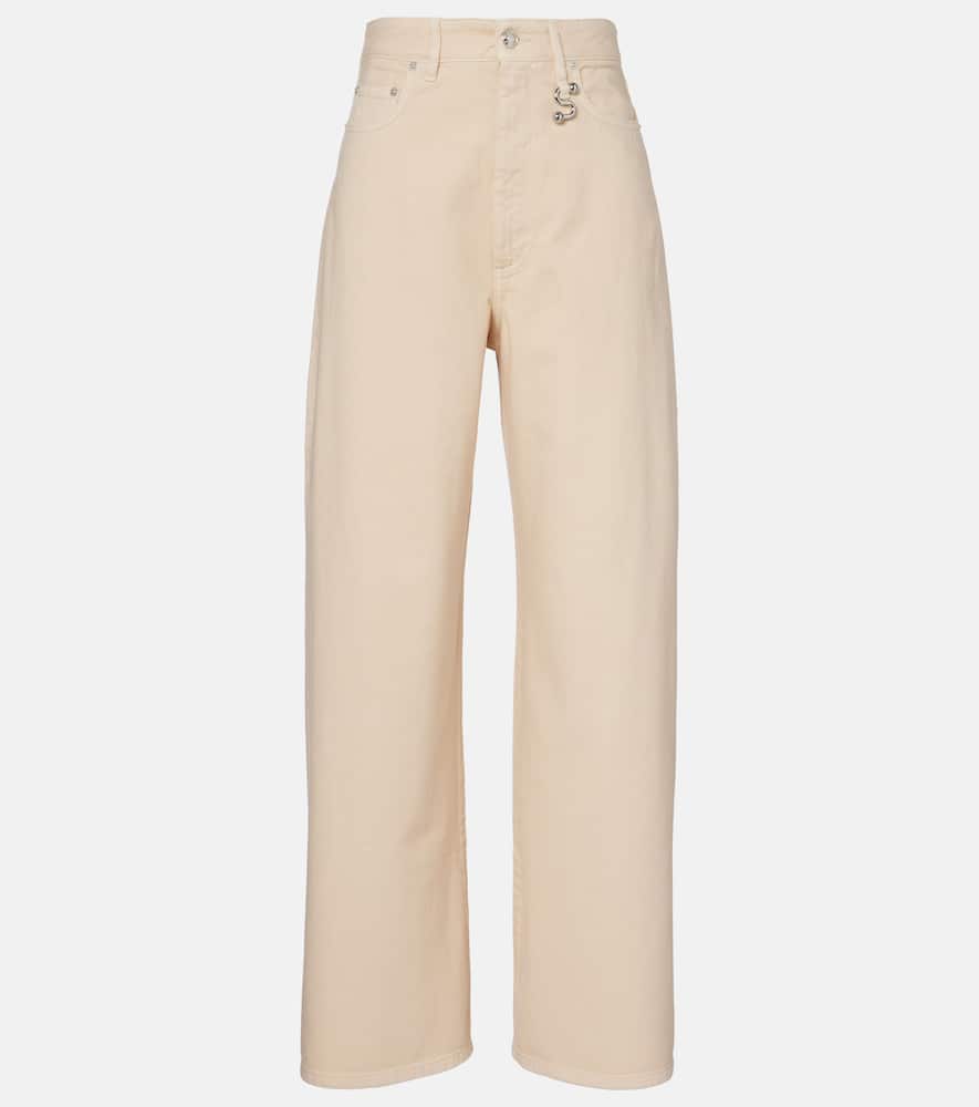 Siamese mid-rise denim wide-leg jeans