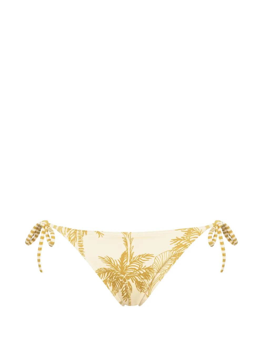 Floral-Print Bikini Bottoms — Gold
