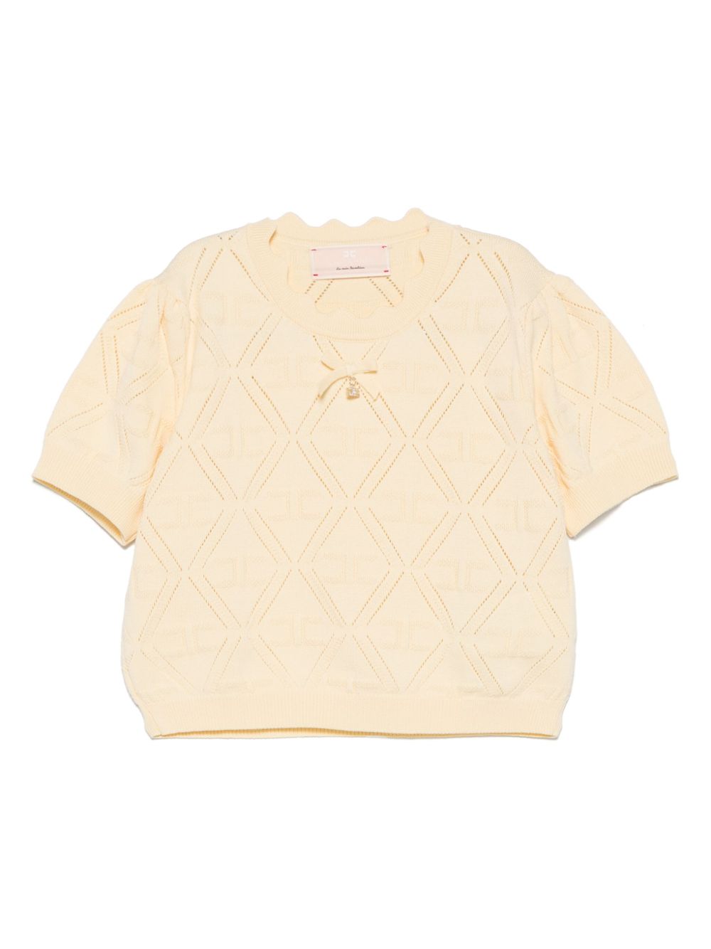 Elisabetta Franchi La Mia Bambina logo-motif top - Yellow