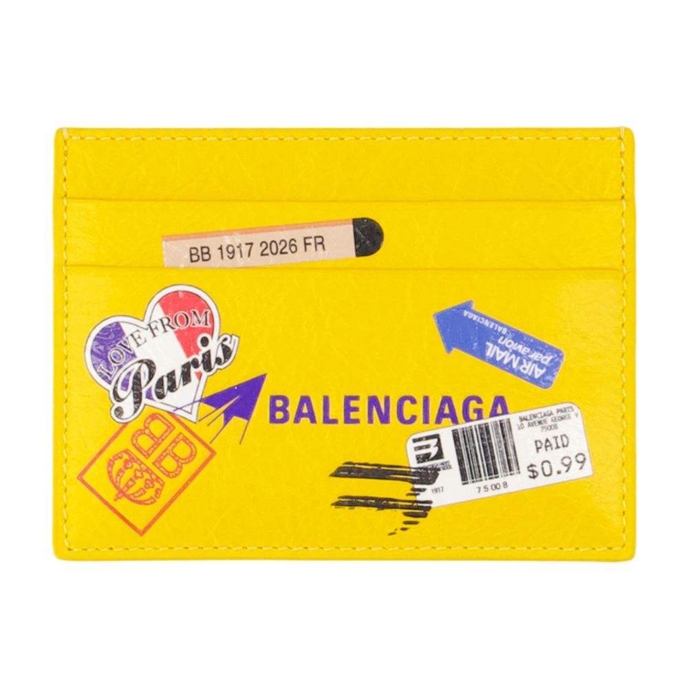 Lambskin Leather Card Case — Yellow