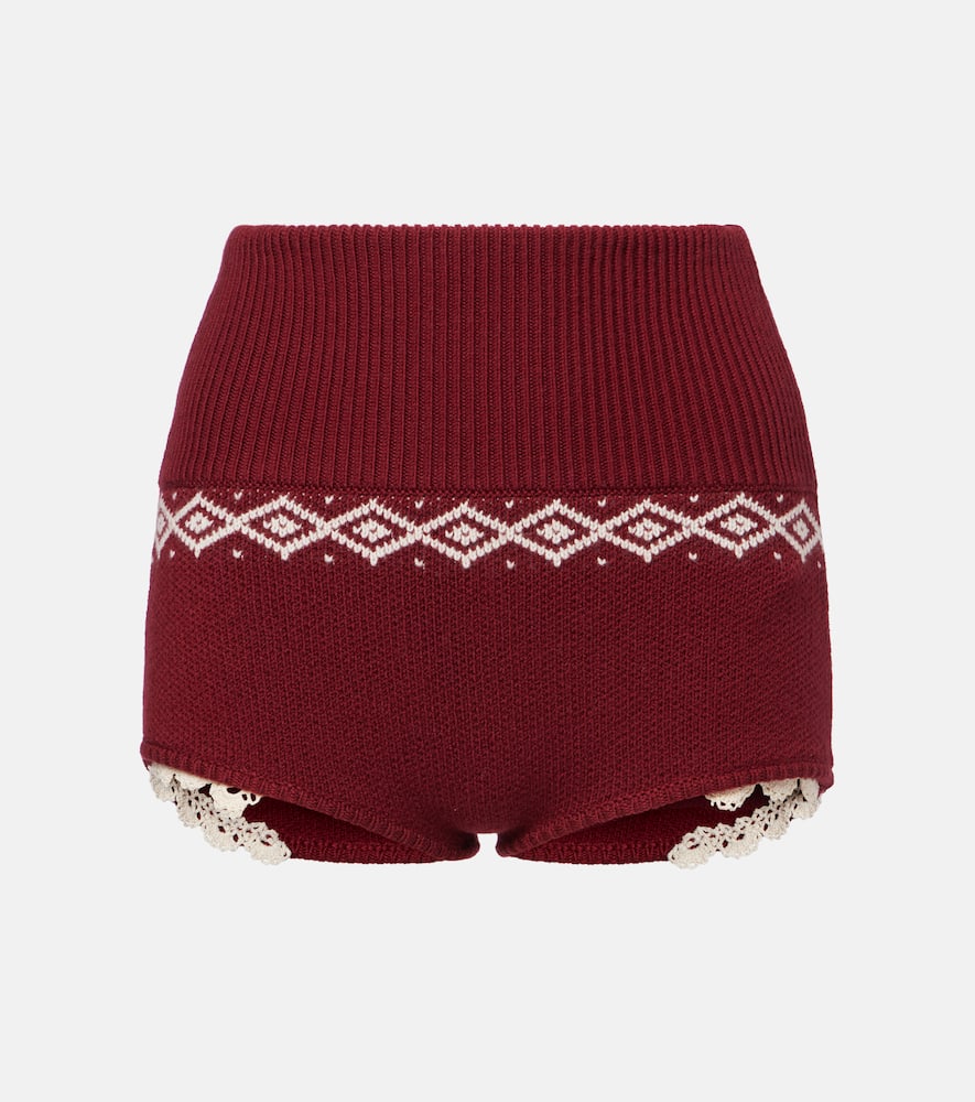 Crochet wool shorts