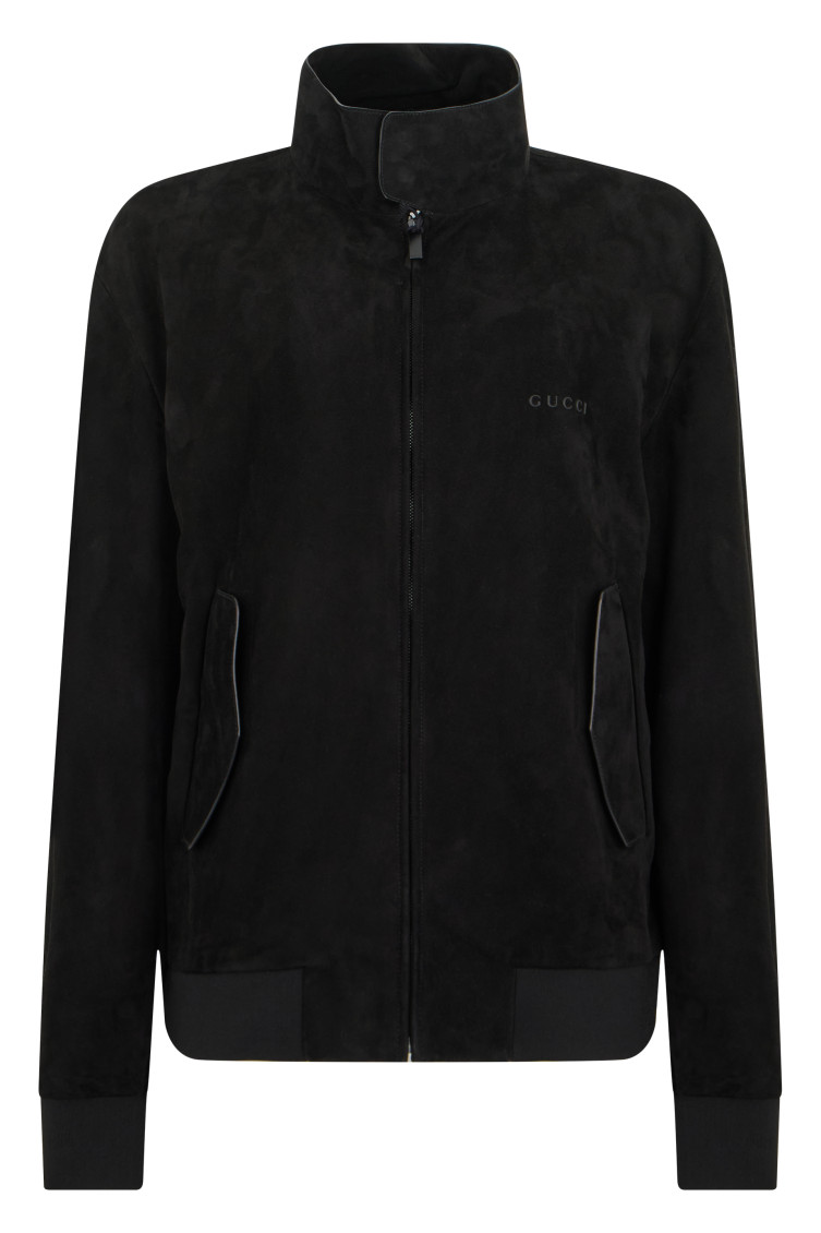 High-neck Logo-embroidered Jacket