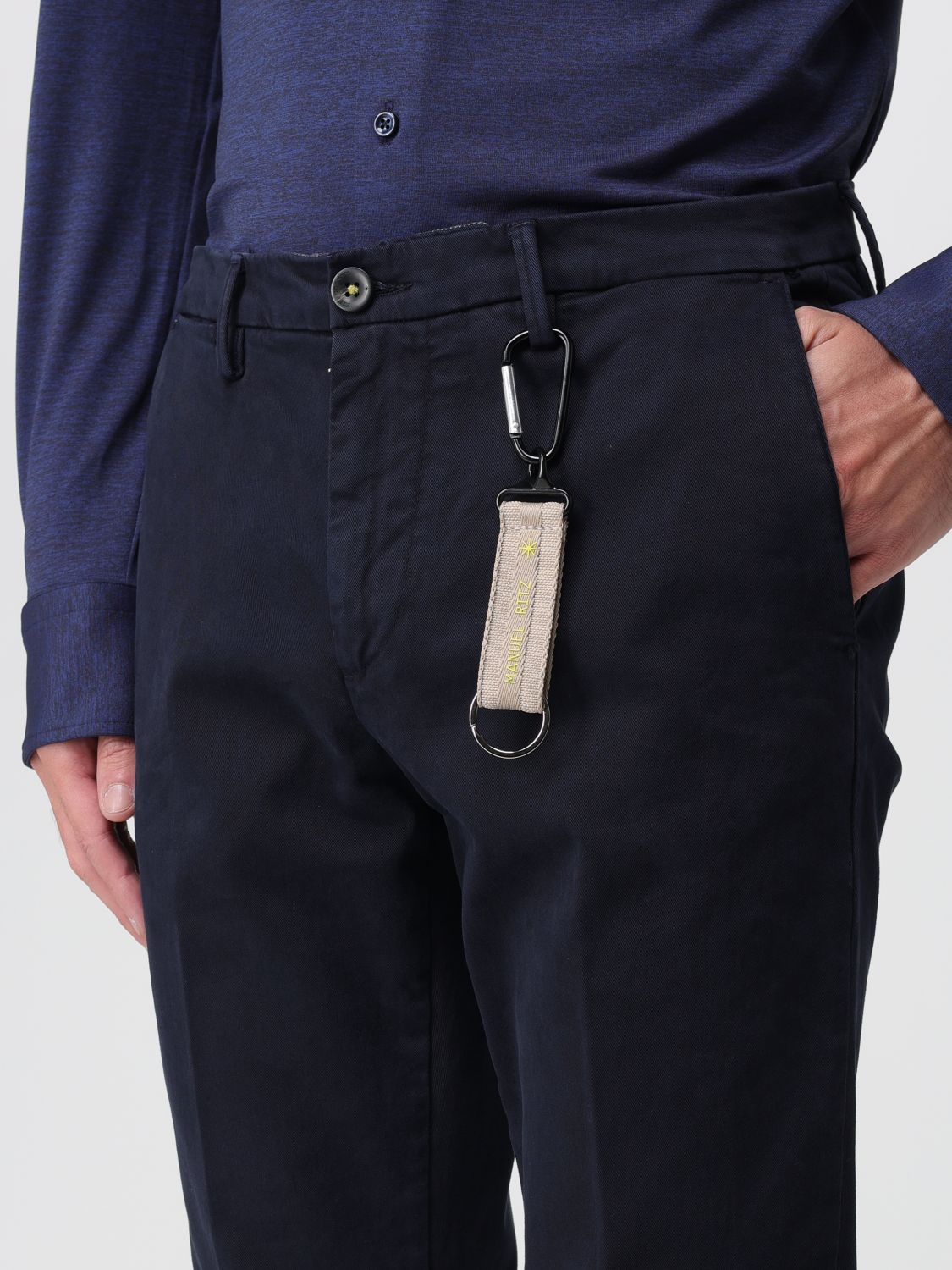 Pants Men color Blue