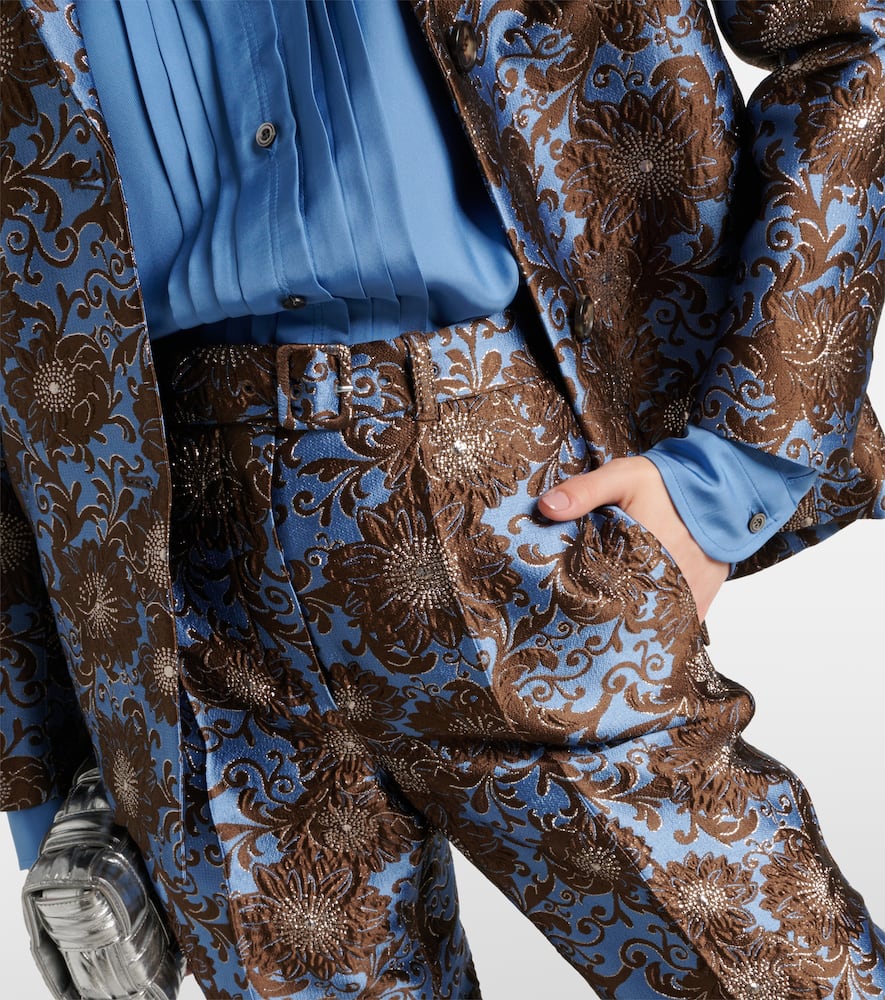 Elio floral jacquard straight pants