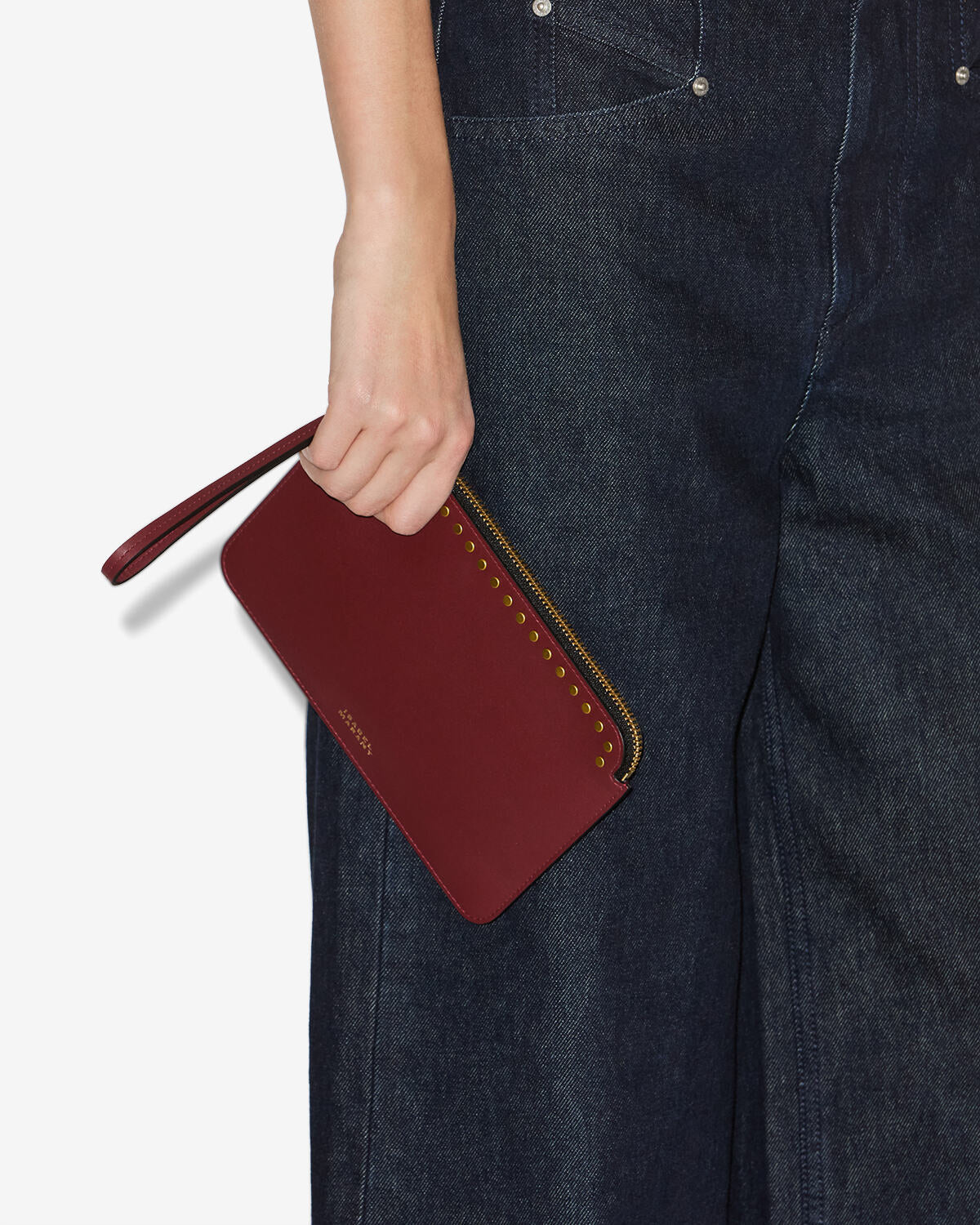 Flat Pouch Clutch - Women - Burgundy -