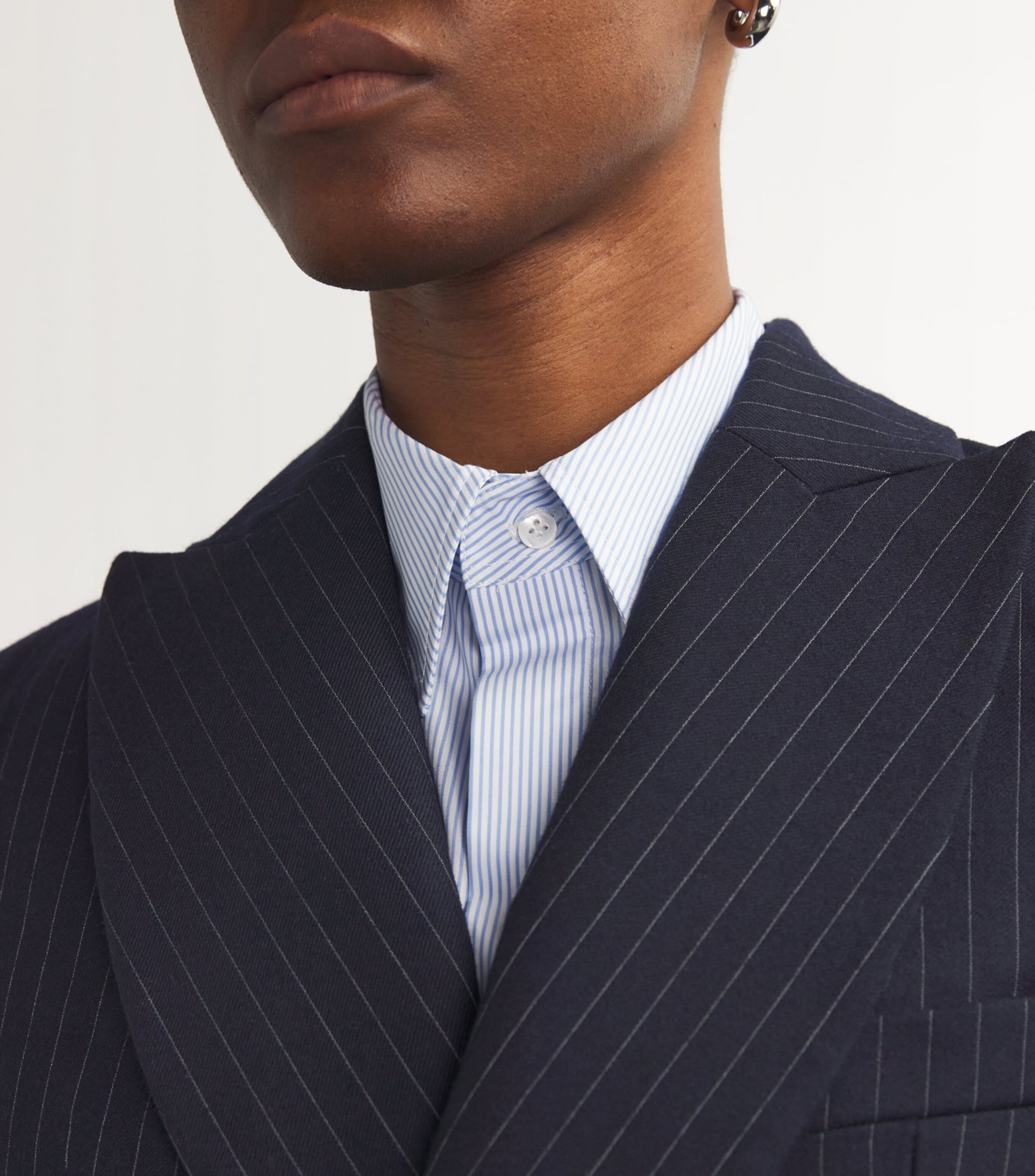 Pinstripe Double-Breasted Blazer