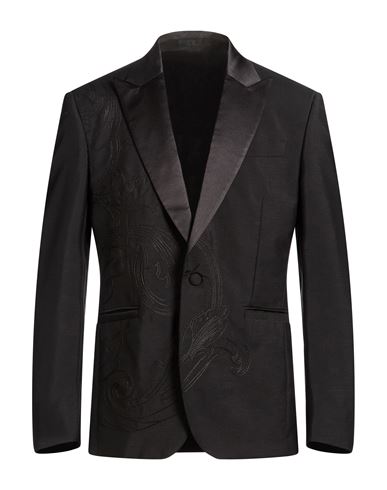 Man Blazer Black Size 42 Superkid mohair, Virgin Wool
