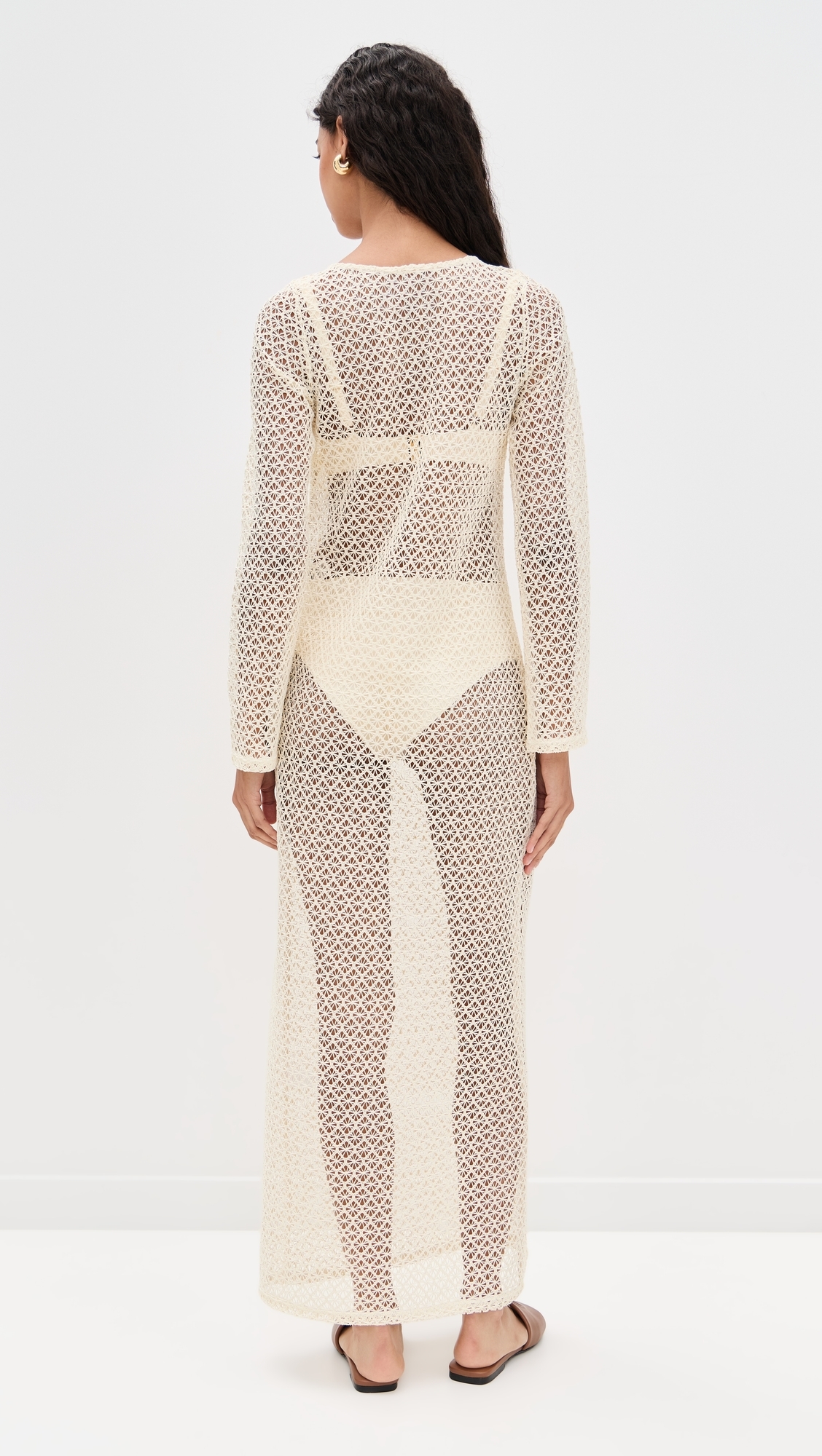 Island Crochet Dress Natural