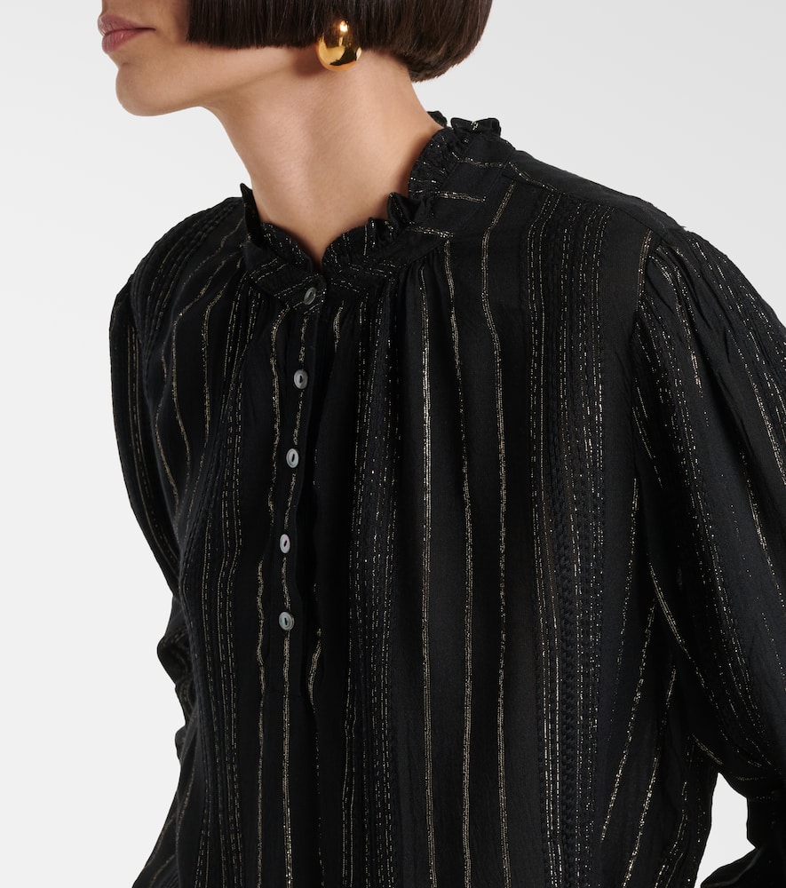 Striped lamé blouse