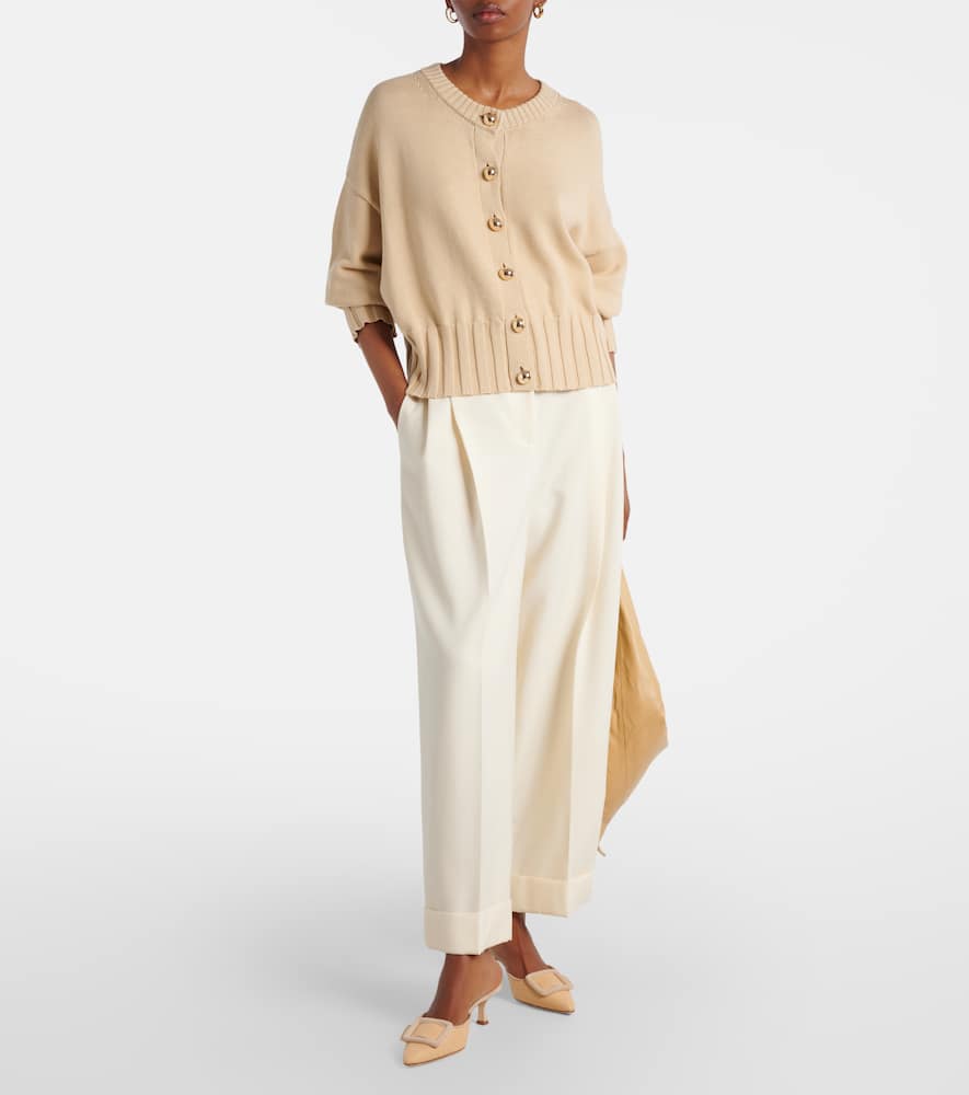 Cotton and silk-blend cardigan