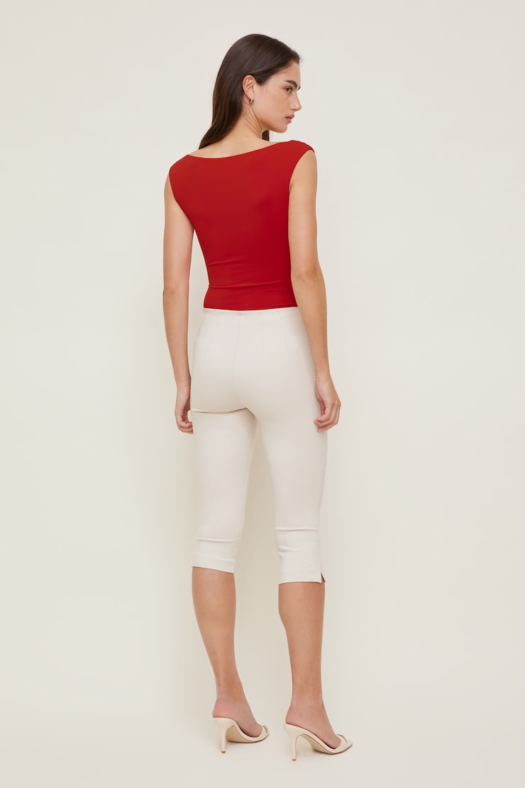 Sculpt Plunge Sweetheart Bodysuit - Red - Women Clothing
